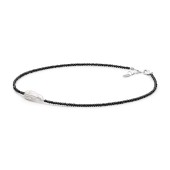 Colier cu perla naturala biwa si spinel cu argint 40 cm DiAmanti 232-48-G